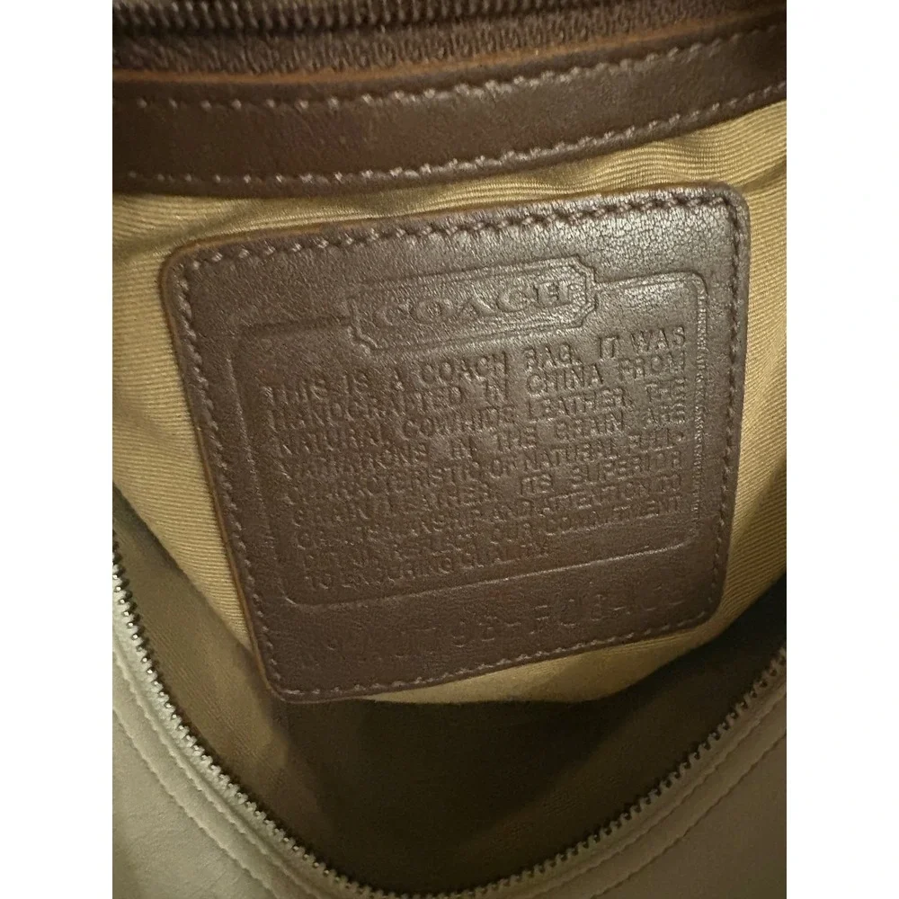 Coach Cargo Pocket Leather Tote Shoulder Bag Cream Cognac Y2K Hangtag